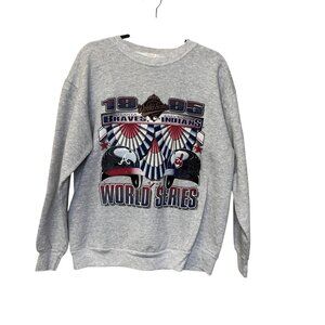 VTG 1995 World Series Sweatshirt Atlanta Braves Cleveland Indians size XL MLB